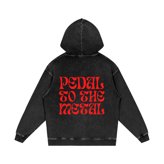 Pedal To The Metal | Acid Washed Oversized Hoodie