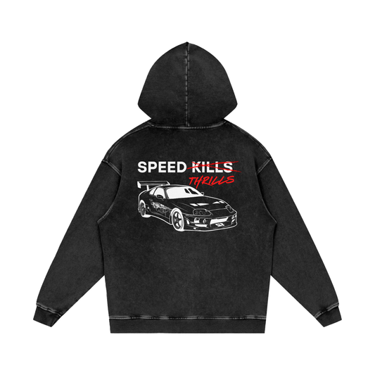 Speed Thrills | Acid Washed Oversized Hoodie